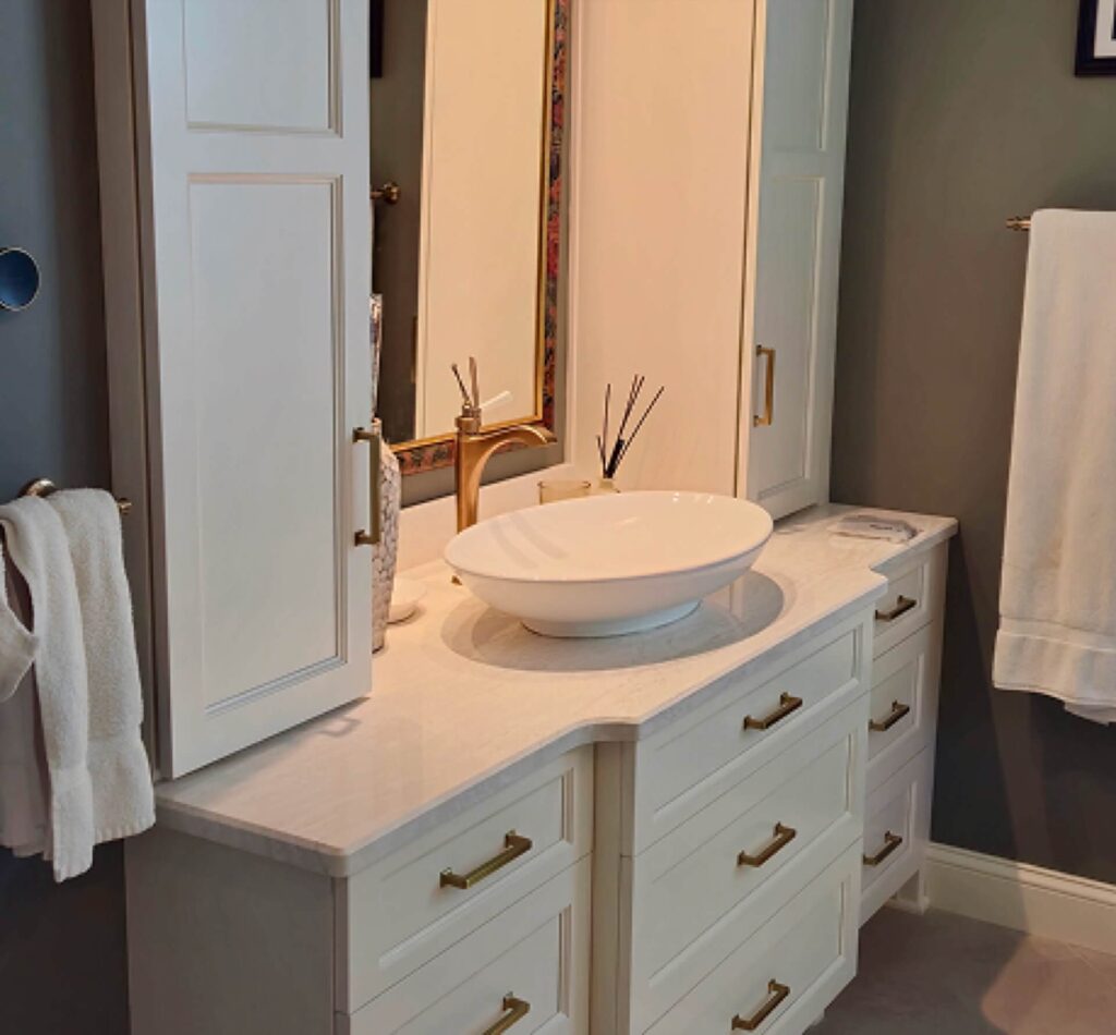 Bathroom with custom sink from Cornel Construction