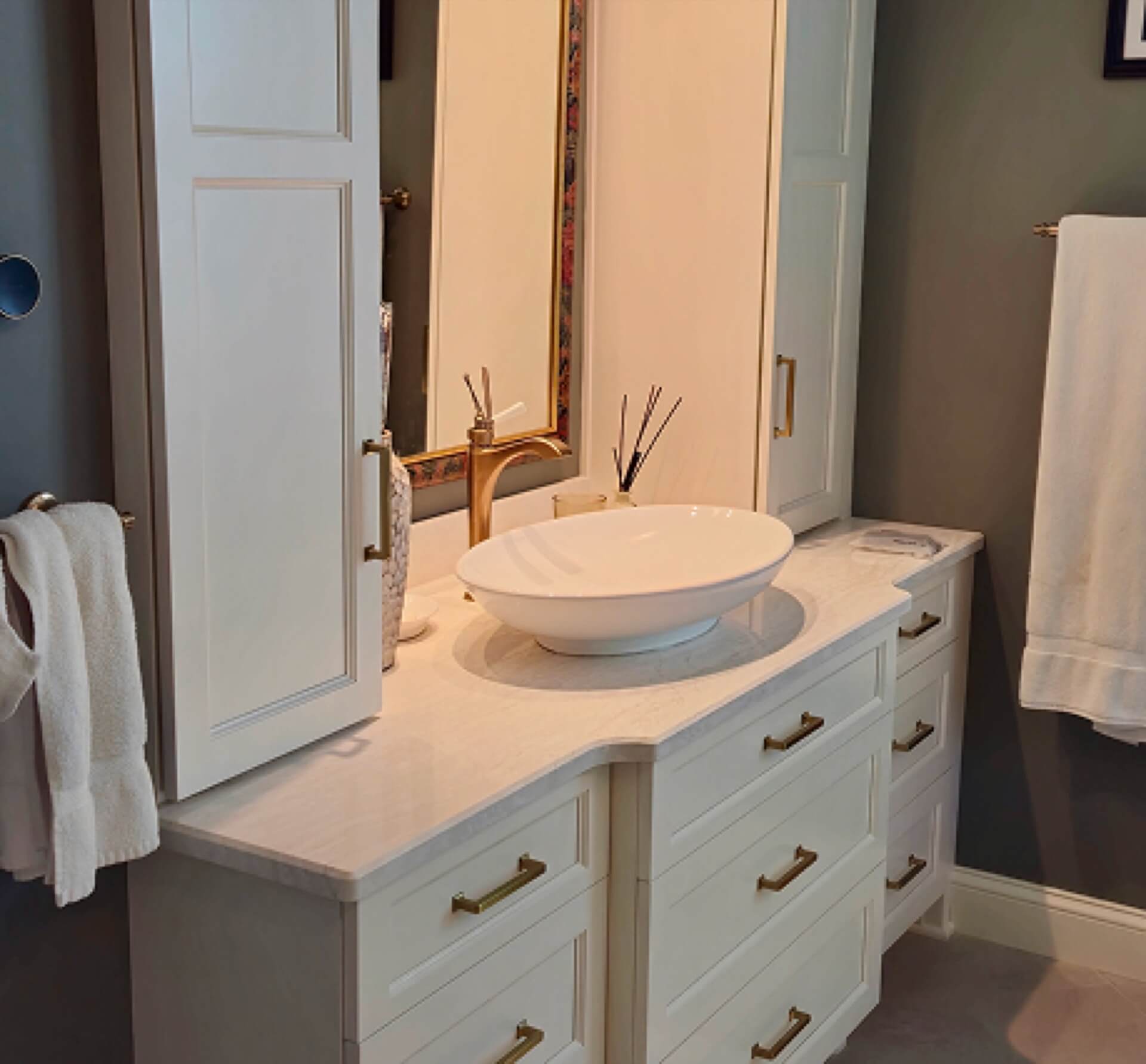 Bathroom with custom sink from Cornel Construction