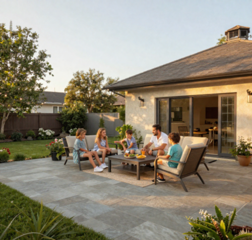 Family on Patio